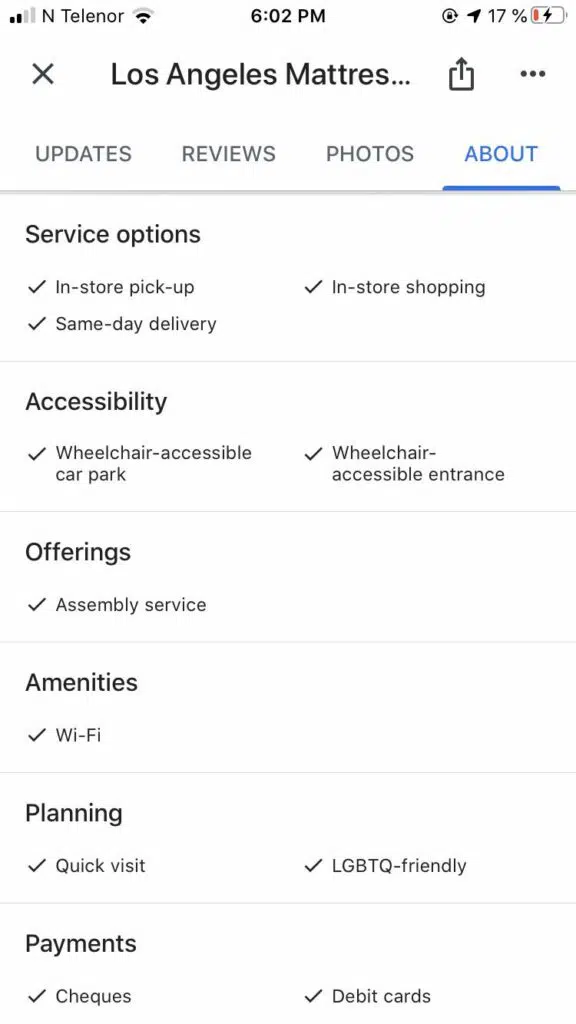 Destacados Y Atributos Del Perfil Comercial De Google