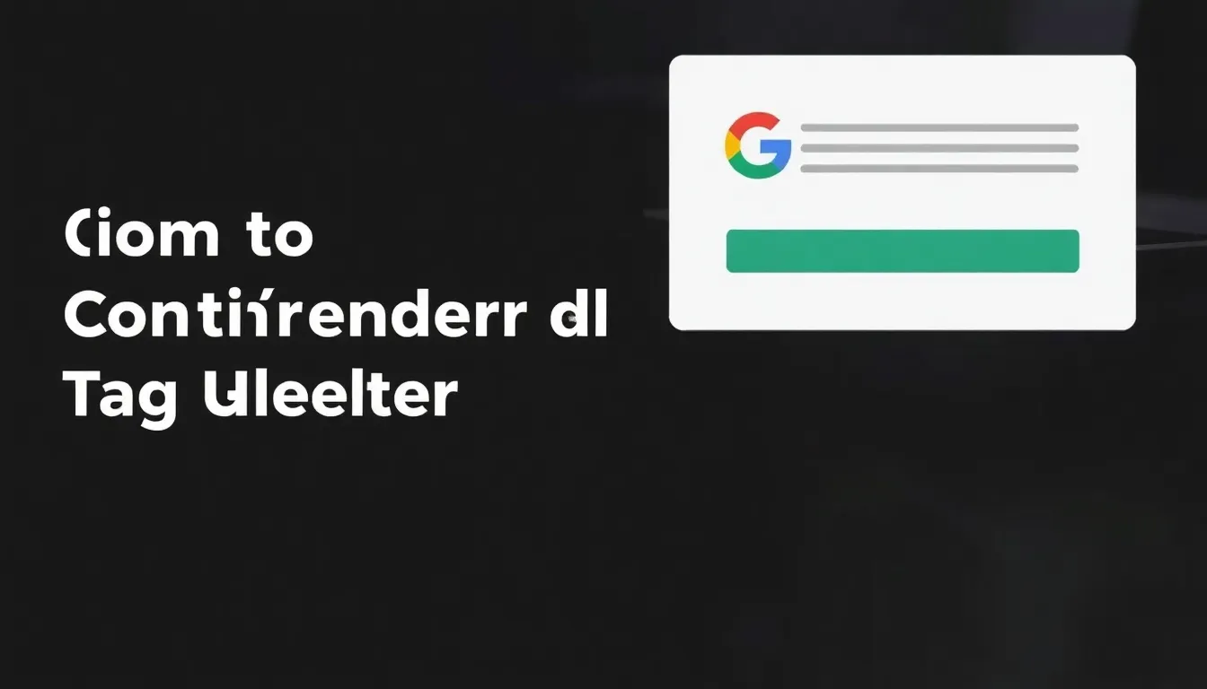 Cómo eliminar el contenedor de Google Tag Manager